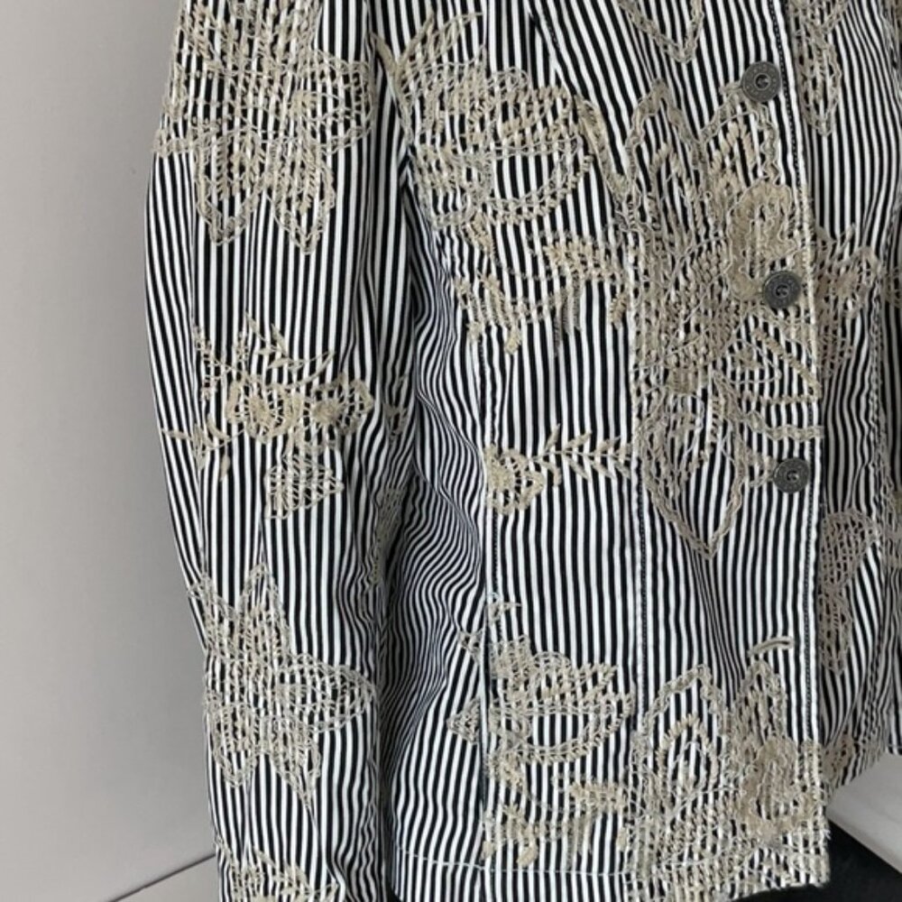 Striped Embroidered Jacket - Picture 4 of 10